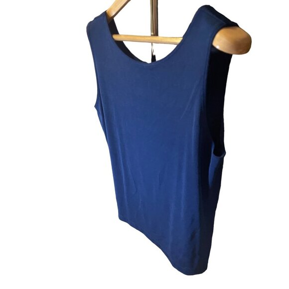 Travelers by Chico's NWT Blue Scoop Neck Sleeveless Knit Pullover Top SZ Large - Picture 3 of 7